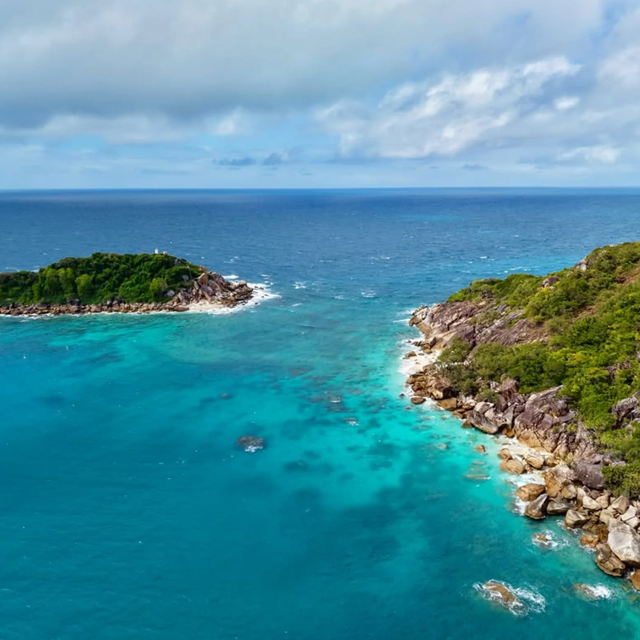 clear reef and island view